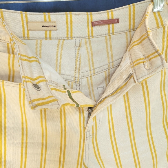 Anthro Pilcro High Rise Denim Slim Striped Cutoff Jean Shorts Small Size 25 - Picture 7 of 14